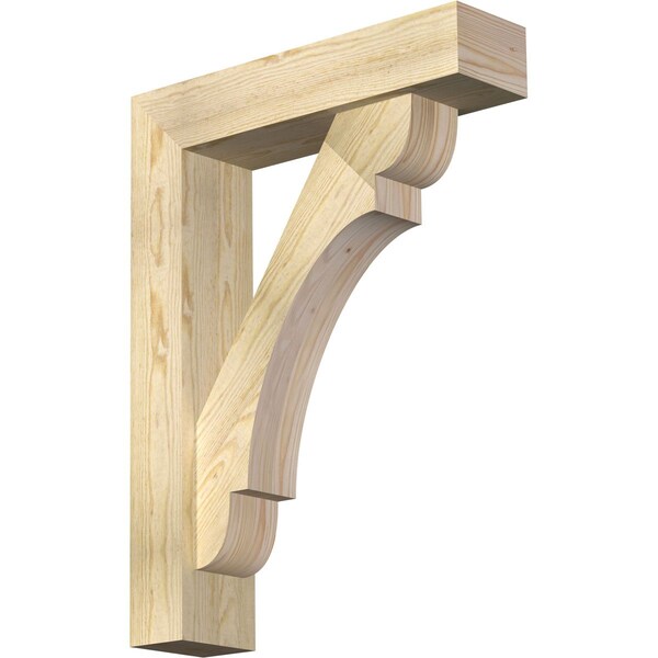 Ekena Millwork Olympic Block Rough Sawn Bracket w/ Offset Brace, Douglas Fir, 6"W x 24"D x 32"H BKT0604X24X32OLY05RDF - main
